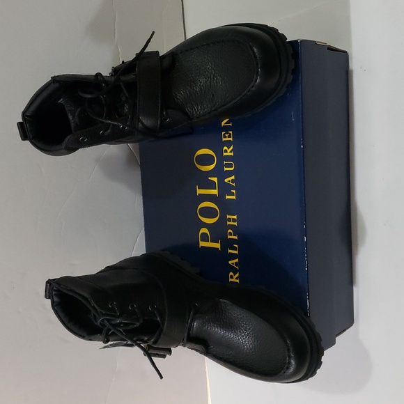 Polo by Ralph Lauren Men's Leather Black Boots - Picture 1 of 10